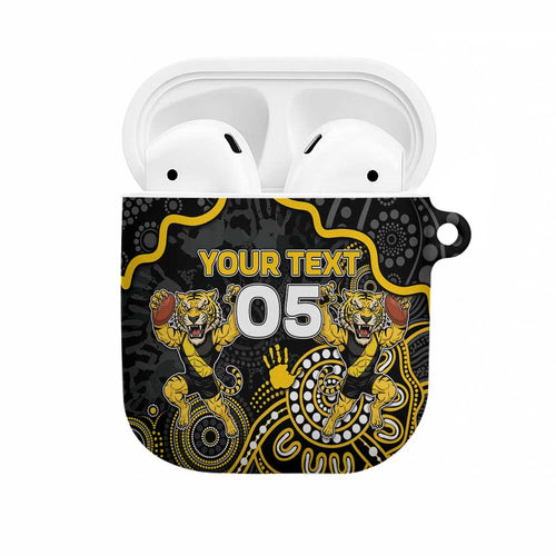 Custom Richmond Football AirPods Case Aboriginal Dot Art Pattern
