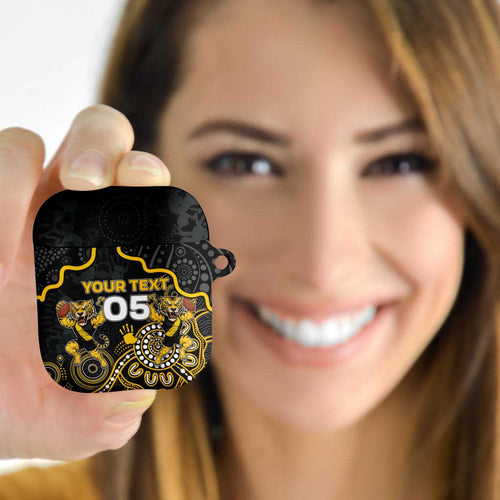 Custom Richmond Football AirPods Case Aboriginal Dot Art Pattern