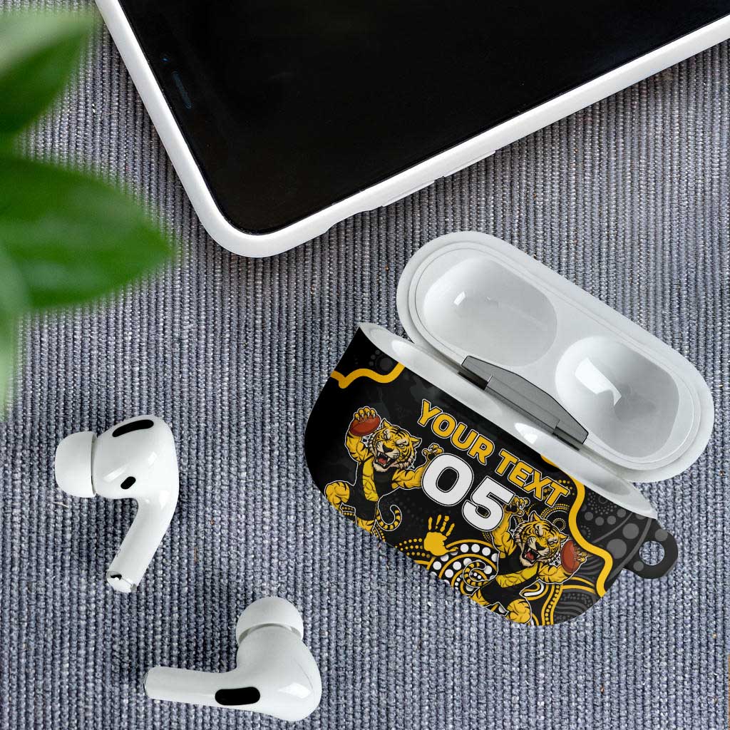 Custom Richmond Football AirPods Case Aboriginal Dot Art Pattern