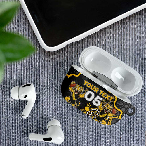 Custom Richmond Football AirPods Case Aboriginal Dot Art Pattern