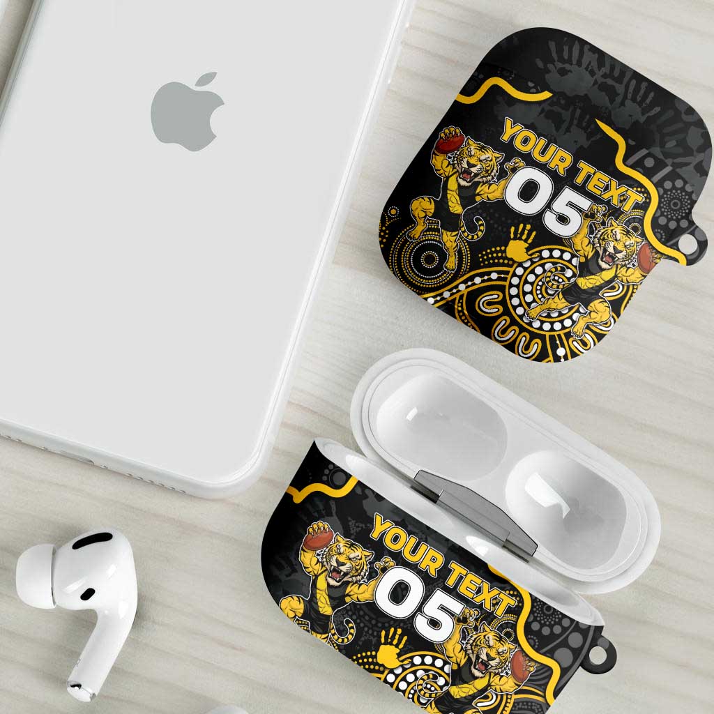 Custom Richmond Football AirPods Case Aboriginal Dot Art Pattern