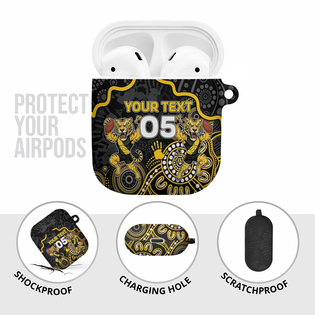 Custom Richmond Football AirPods Case Aboriginal Dot Art Pattern