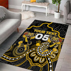 Custom Richmond Football Area Rug Aboriginal Dot Art Pattern