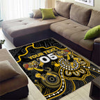Custom Richmond Football Area Rug Aboriginal Dot Art Pattern