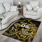 Custom Richmond Football Area Rug Aboriginal Dot Art Pattern