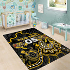 Custom Richmond Football Area Rug Aboriginal Dot Art Pattern