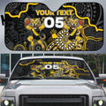 Custom Richmond Football Auto Sun Shade Aboriginal Dot Art Pattern