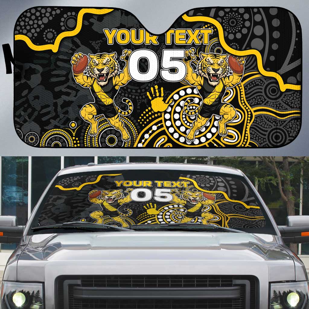 Custom Richmond Football Auto Sun Shade Aboriginal Dot Art Pattern
