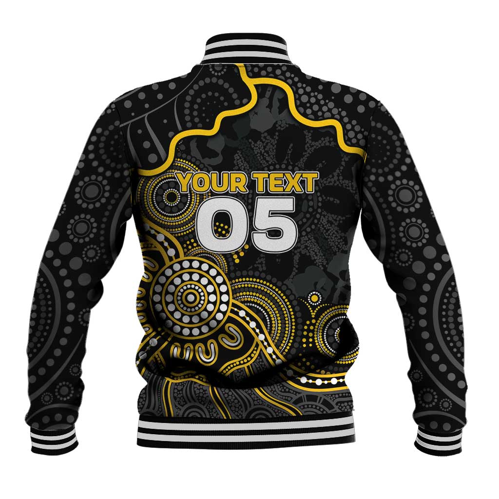 Custom Richmond Football Baseball Jacket Aboriginal Dot Art Pattern