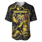 Custom Richmond Football Baseball Jersey Aboriginal Dot Art Pattern