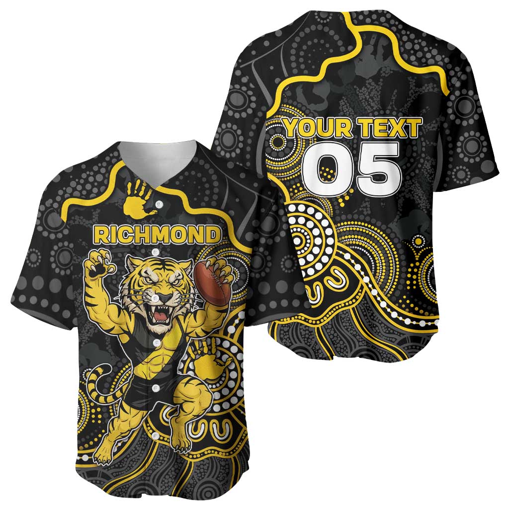 Custom Richmond Football Baseball Jersey Aboriginal Dot Art Pattern
