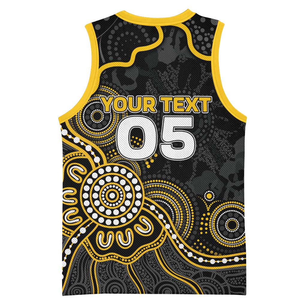 Custom Richmond Football Basketball Jersey Aboriginal Dot Art Pattern