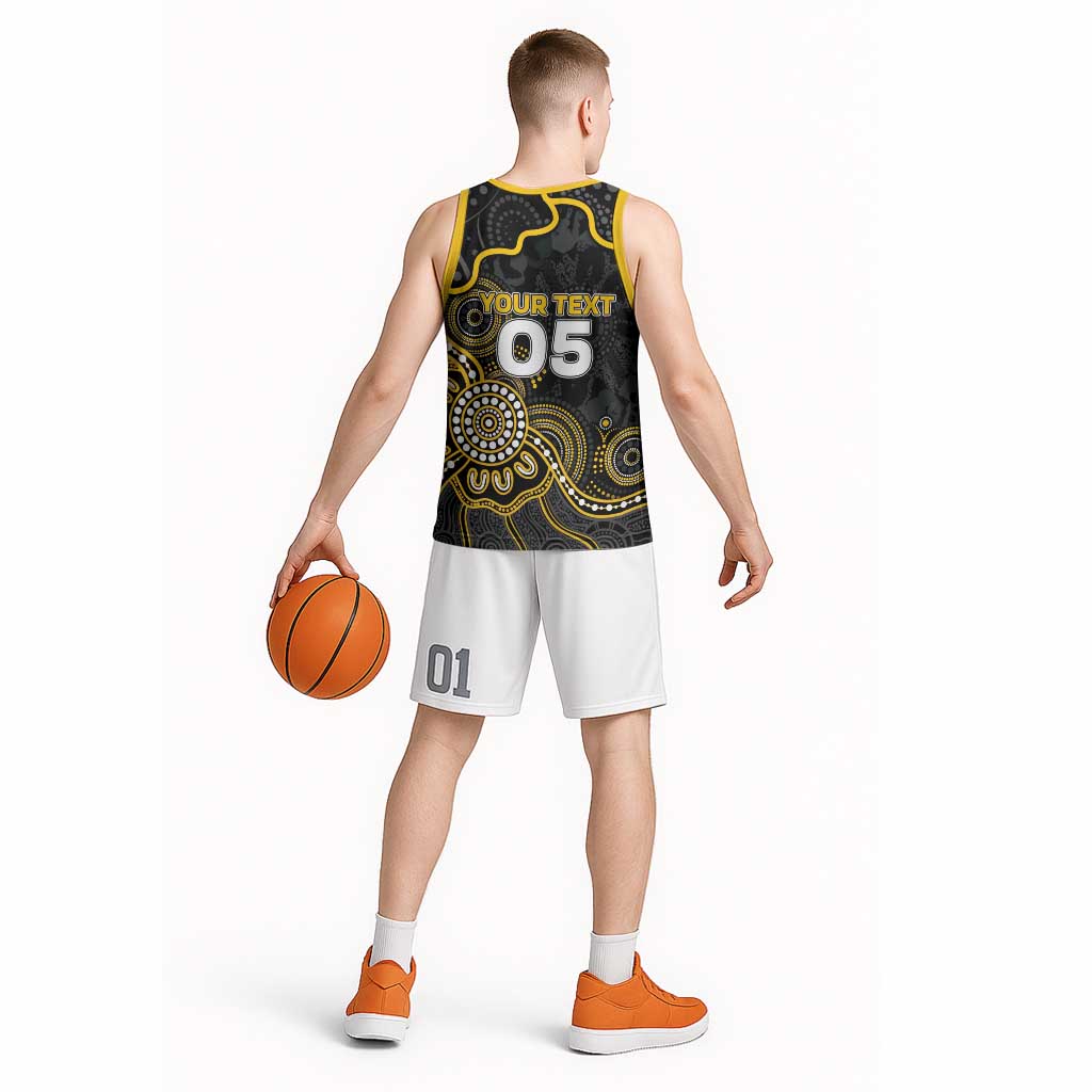 Custom Richmond Football Basketball Jersey Aboriginal Dot Art Pattern