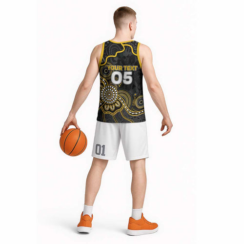 Custom Richmond Football Basketball Jersey Aboriginal Dot Art Pattern