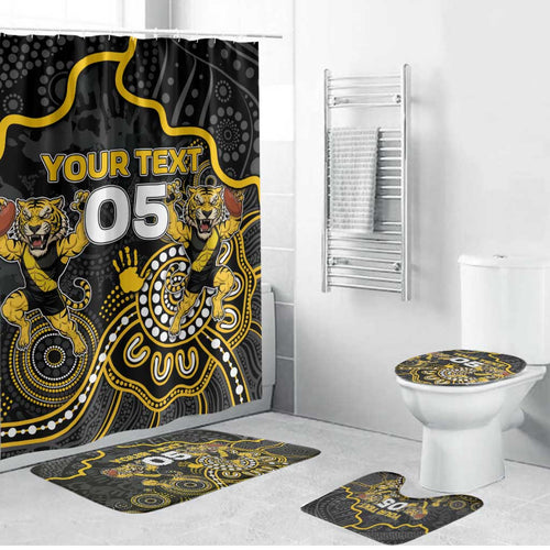 Custom Richmond Football Bathroom Set Aboriginal Dot Art Pattern