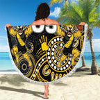 Custom Richmond Football Beach Blanket Aboriginal Dot Art Pattern