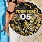 Custom Richmond Football Beach Blanket Aboriginal Dot Art Pattern
