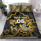 Custom Richmond Football Bedding Set Aboriginal Dot Art Pattern