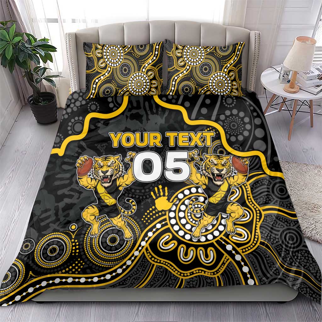 Custom Richmond Football Bedding Set Aboriginal Dot Art Pattern