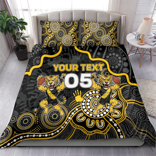Custom Richmond Football Bedding Set Aboriginal Dot Art Pattern