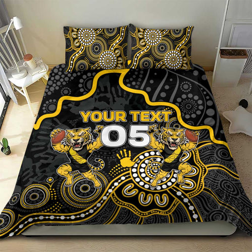 Custom Richmond Football Bedding Set Aboriginal Dot Art Pattern