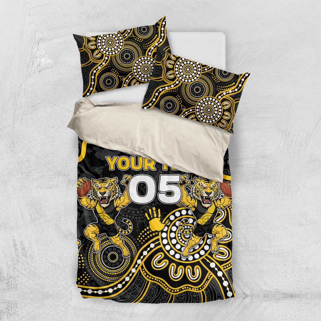Custom Richmond Football Bedding Set Aboriginal Dot Art Pattern