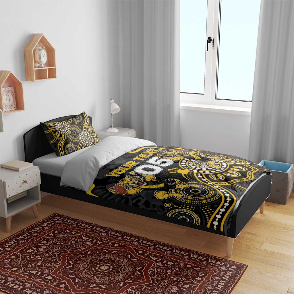 Custom Richmond Football Bedding Set Aboriginal Dot Art Pattern