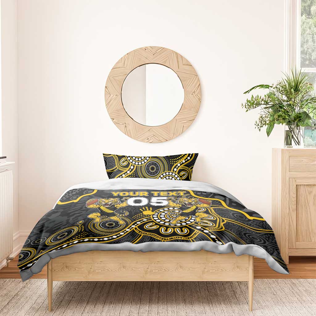 Custom Richmond Football Bedding Set Aboriginal Dot Art Pattern