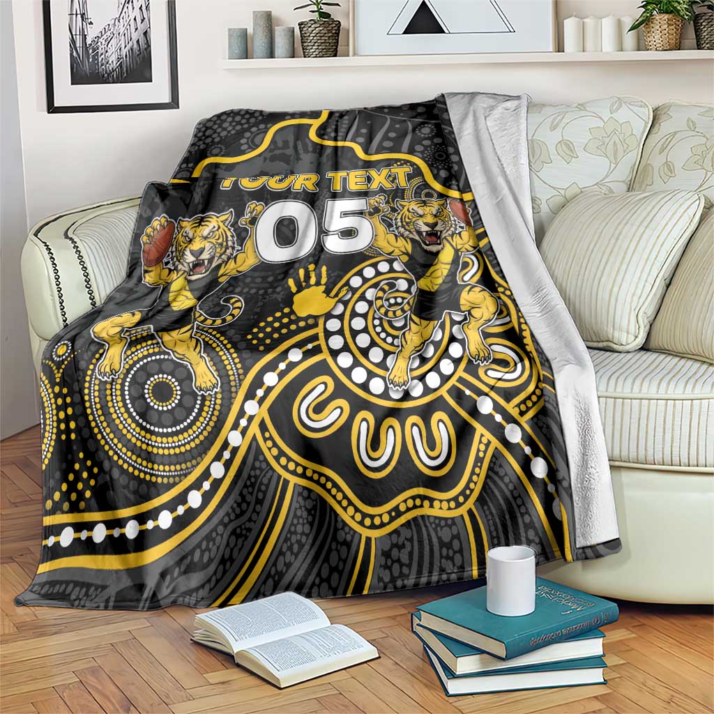 Custom Richmond Football Blanket Aboriginal Dot Art Pattern