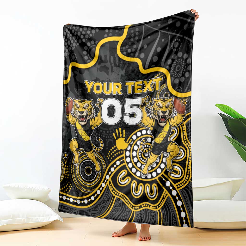 Custom Richmond Football Blanket Aboriginal Dot Art Pattern