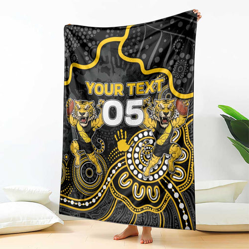 Custom Richmond Football Blanket Aboriginal Dot Art Pattern