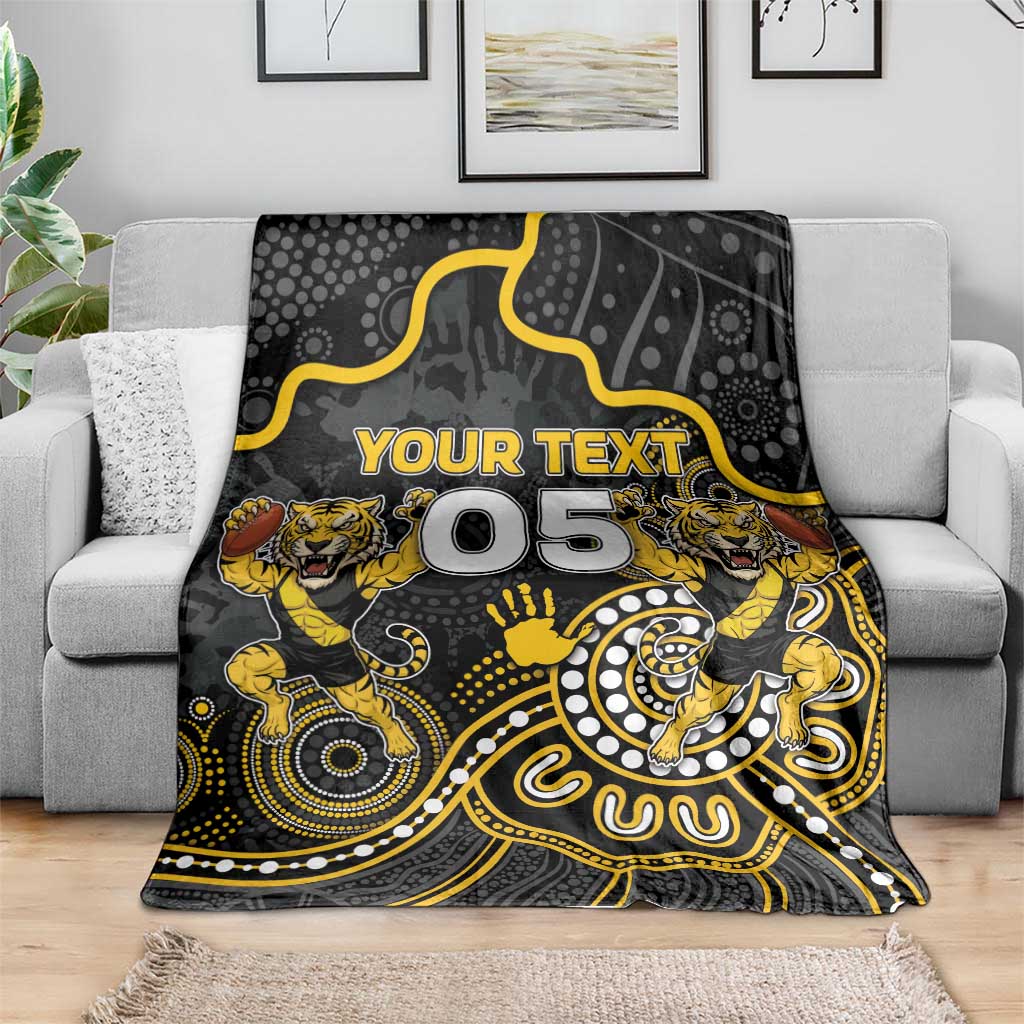 Custom Richmond Football Blanket Aboriginal Dot Art Pattern