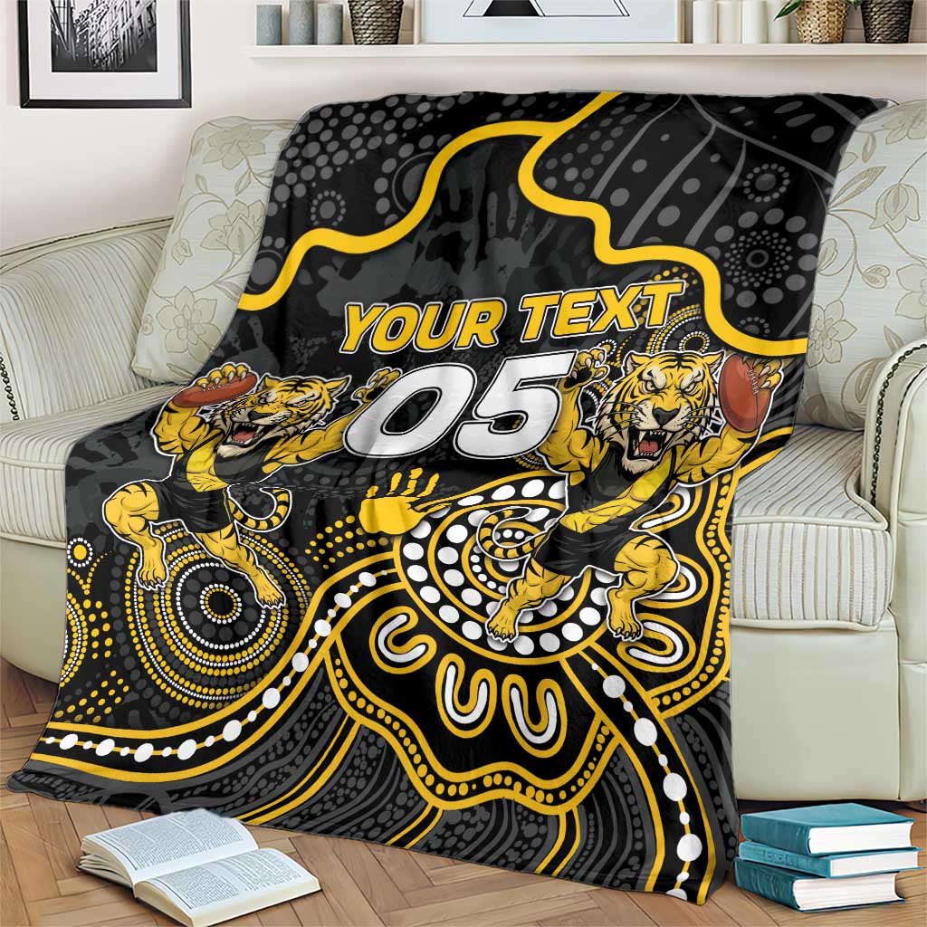 Custom Richmond Football Blanket Aboriginal Dot Art Pattern
