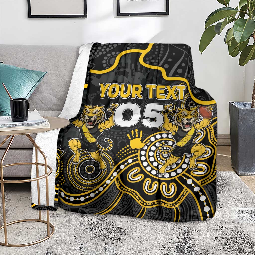 Custom Richmond Football Blanket Aboriginal Dot Art Pattern