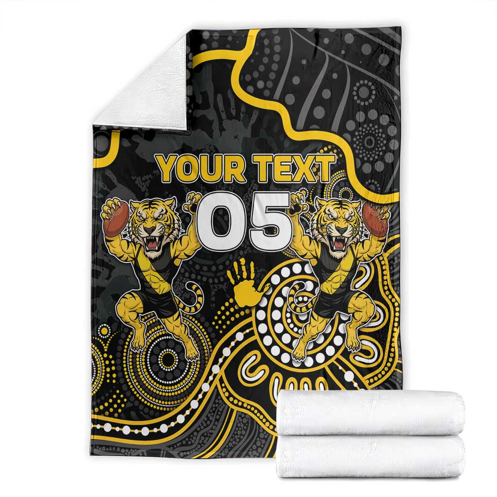 Custom Richmond Football Blanket Aboriginal Dot Art Pattern
