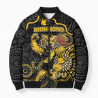 Custom Richmond Football Bomber Puffer Jacket Aboriginal Dot Art Pattern