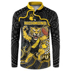Custom Richmond Football Button Sweatshirt Aboriginal Dot Art Pattern