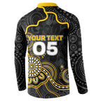 Custom Richmond Football Button Sweatshirt Aboriginal Dot Art Pattern