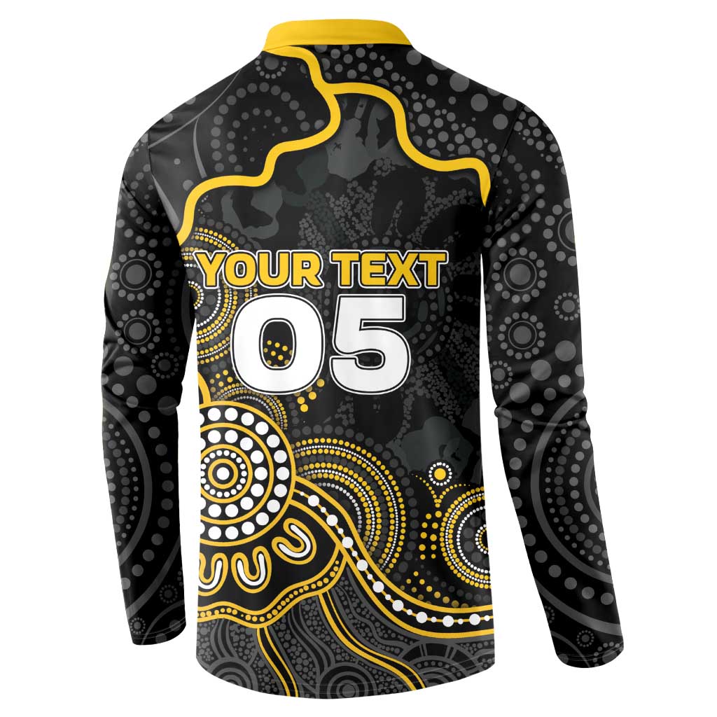 Custom Richmond Football Button Sweatshirt Aboriginal Dot Art Pattern