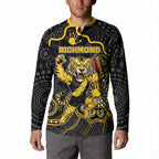 Custom Richmond Football Button Sweatshirt Aboriginal Dot Art Pattern