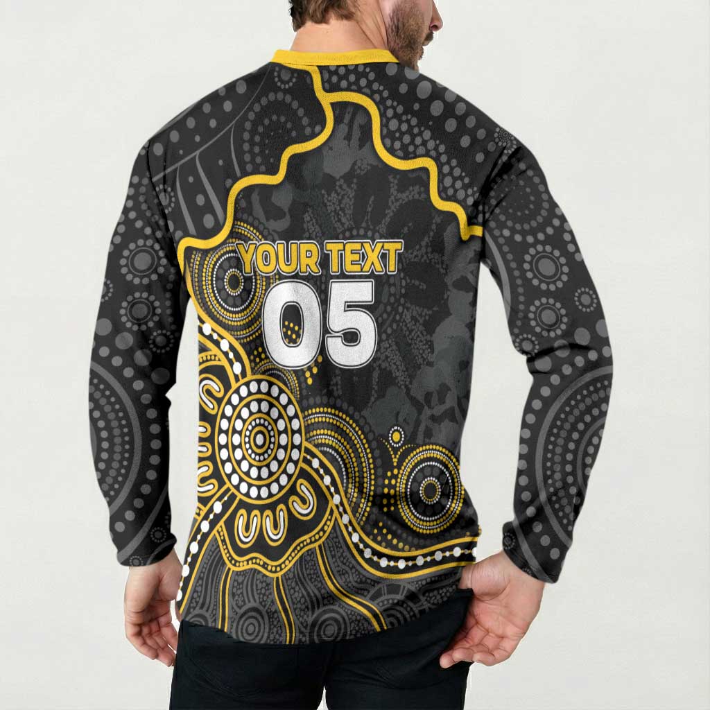 Custom Richmond Football Button Sweatshirt Aboriginal Dot Art Pattern