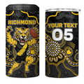 Custom Richmond Football 4 in 1 Can Cooler Tumbler Aboriginal Dot Art Pattern