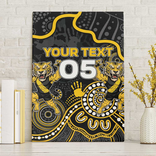 Custom Richmond Football Canvas Wall Art Aboriginal Dot Art Pattern