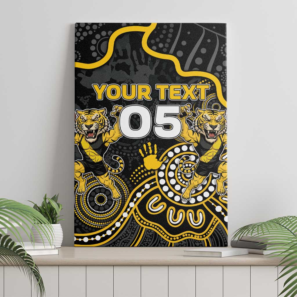 Custom Richmond Football Canvas Wall Art Aboriginal Dot Art Pattern