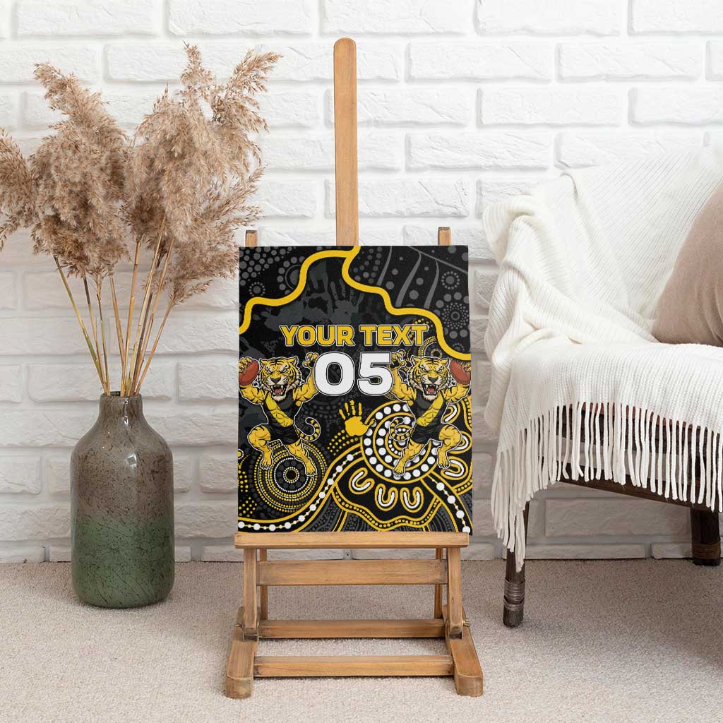 Custom Richmond Football Canvas Wall Art Aboriginal Dot Art Pattern