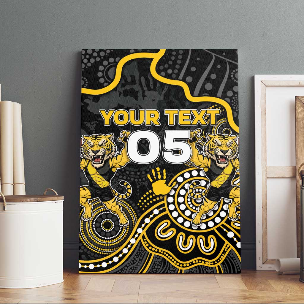 Custom Richmond Football Canvas Wall Art Aboriginal Dot Art Pattern