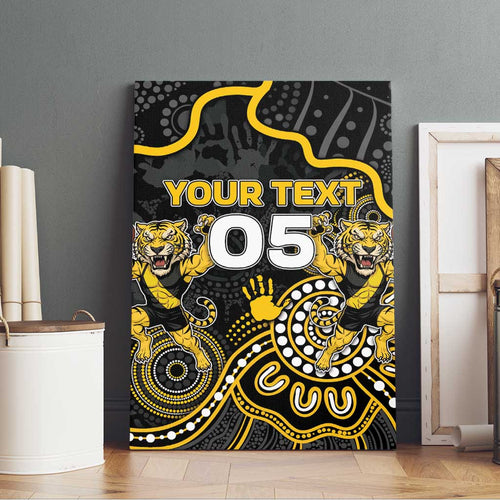 Custom Richmond Football Canvas Wall Art Aboriginal Dot Art Pattern