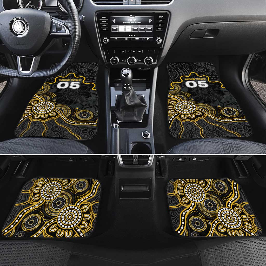 Custom Richmond Football Car Mats Aboriginal Dot Art Pattern