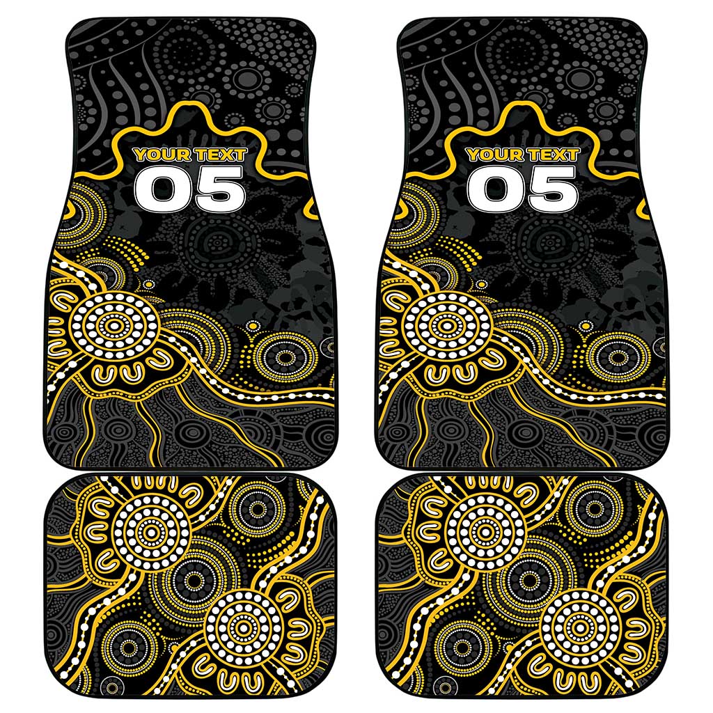 Custom Richmond Football Car Mats Aboriginal Dot Art Pattern