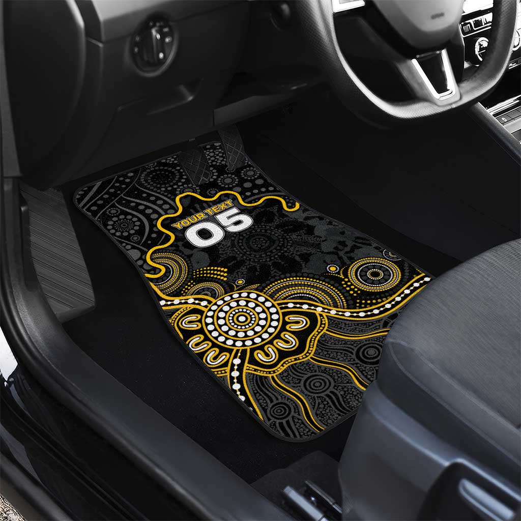 Custom Richmond Football Car Mats Aboriginal Dot Art Pattern